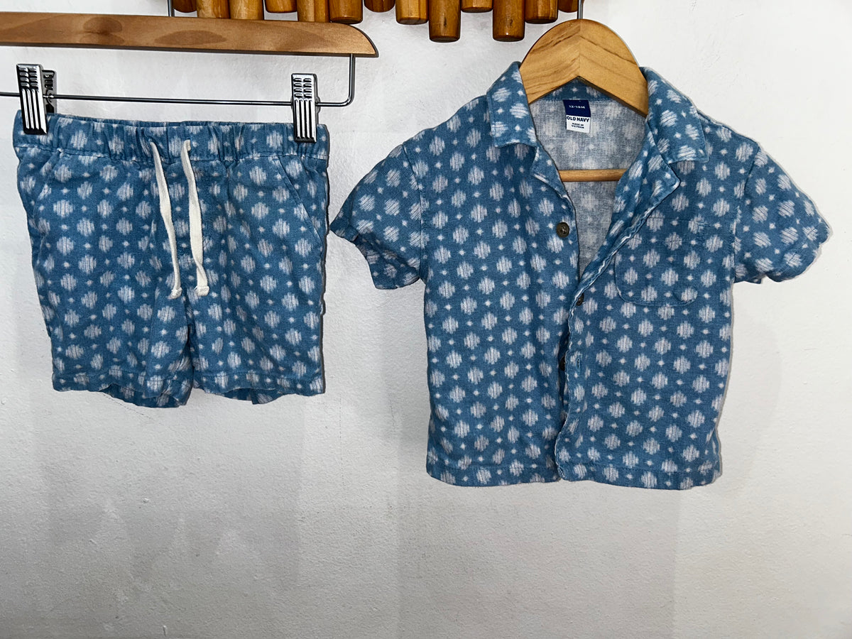 Blue batik set 12-18m