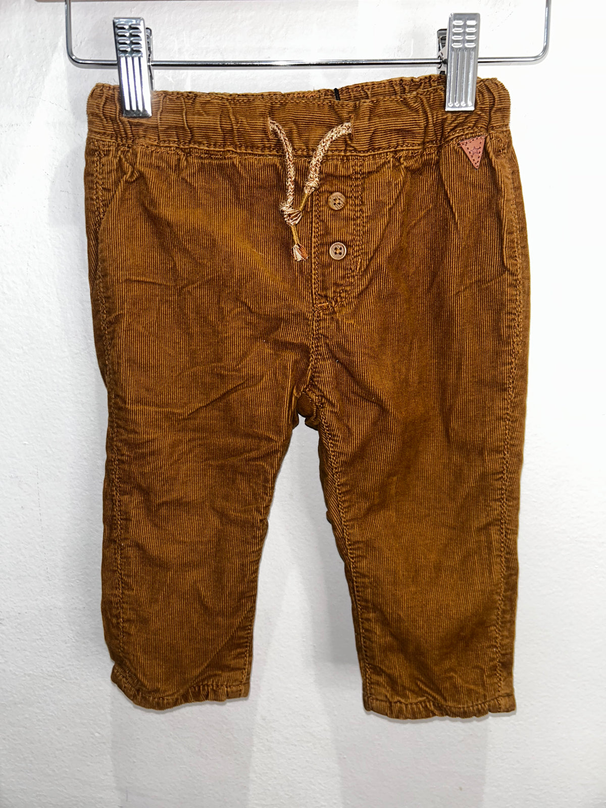 Brown corduroy lined pants 6-9m