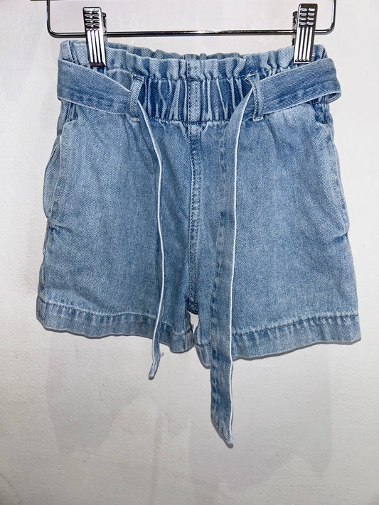 Paperbag lightwash shorts 7-8y