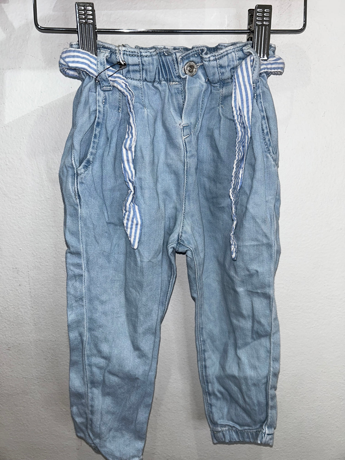 Tie waist light wahs pants12-18m