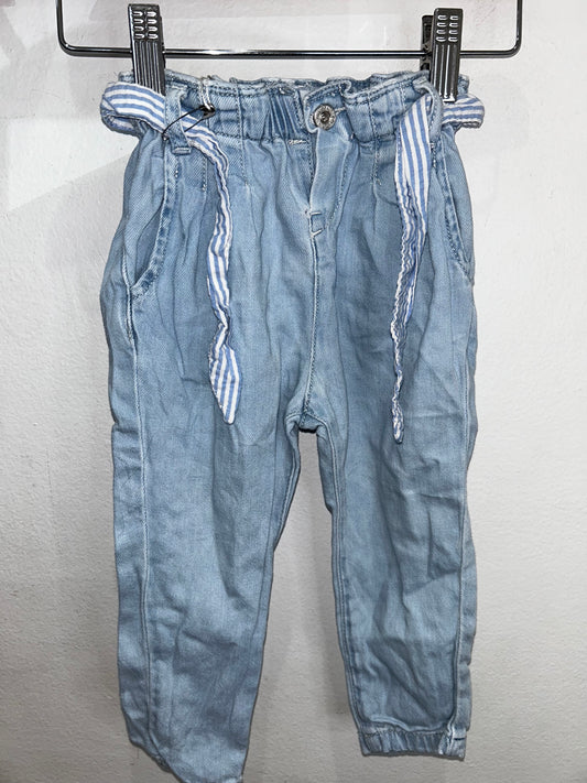 Tie waist light wahs pants12-18m