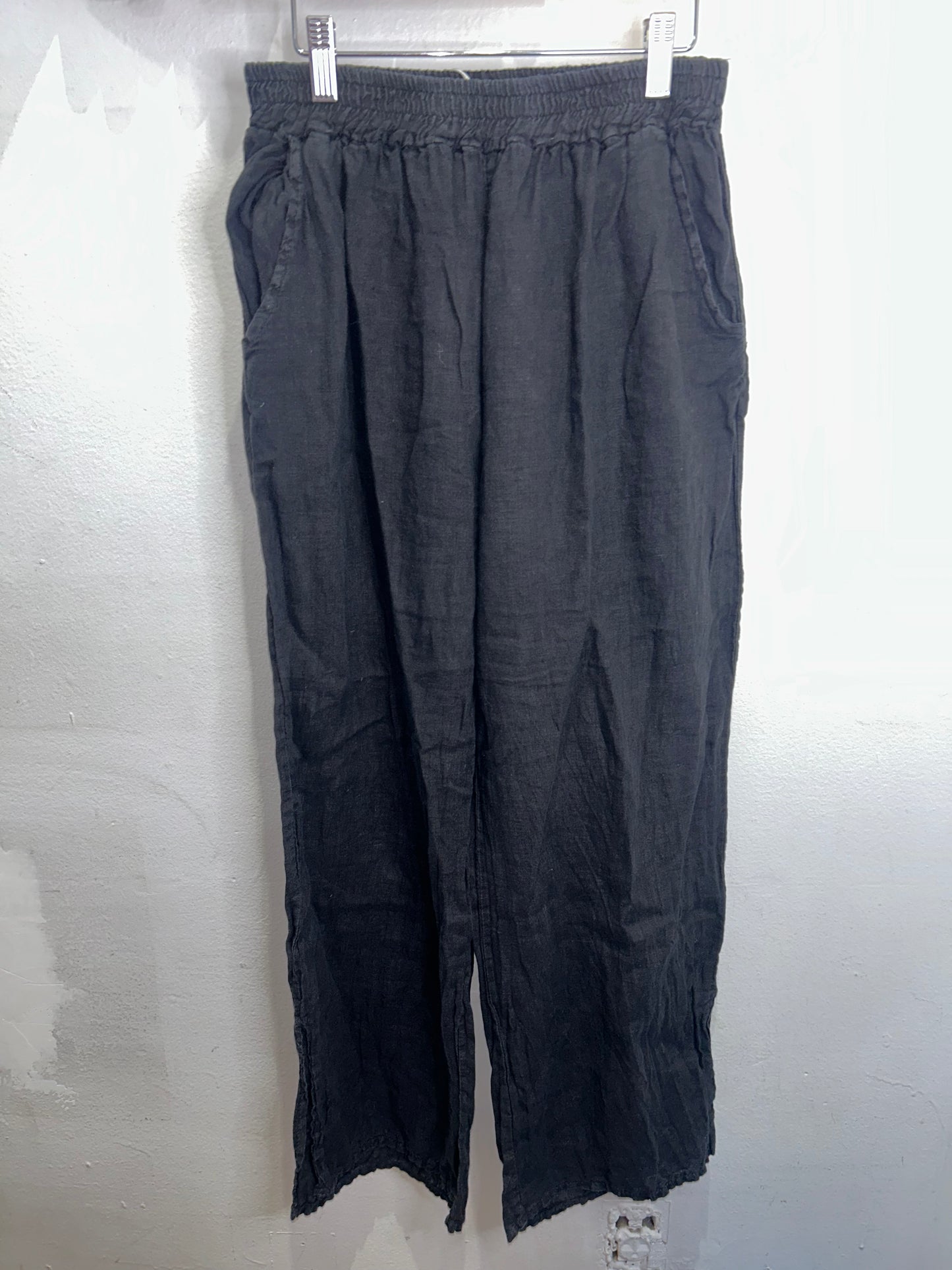 Black linen summer pants adult S