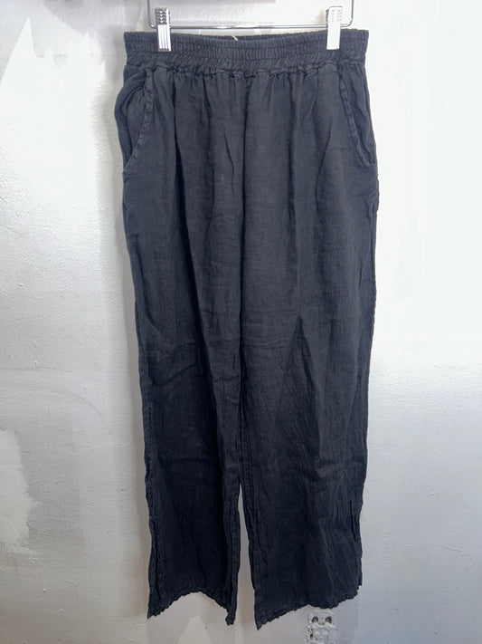Black linen summer pants adult S