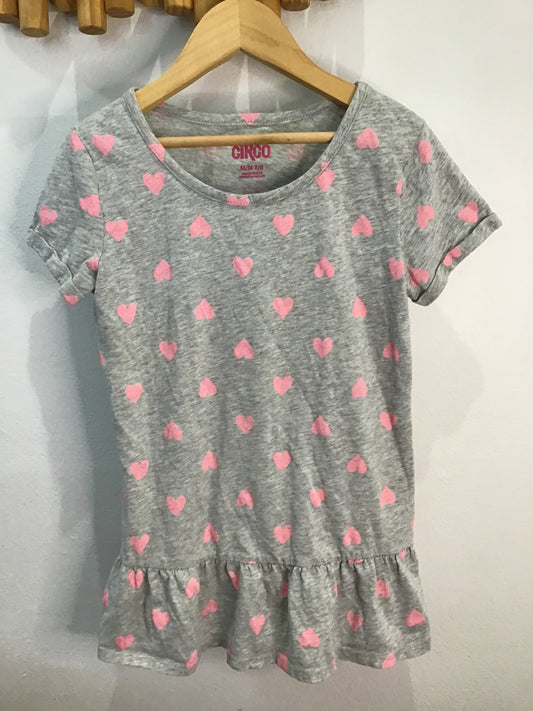 Dress mini grey hearts 7-8y