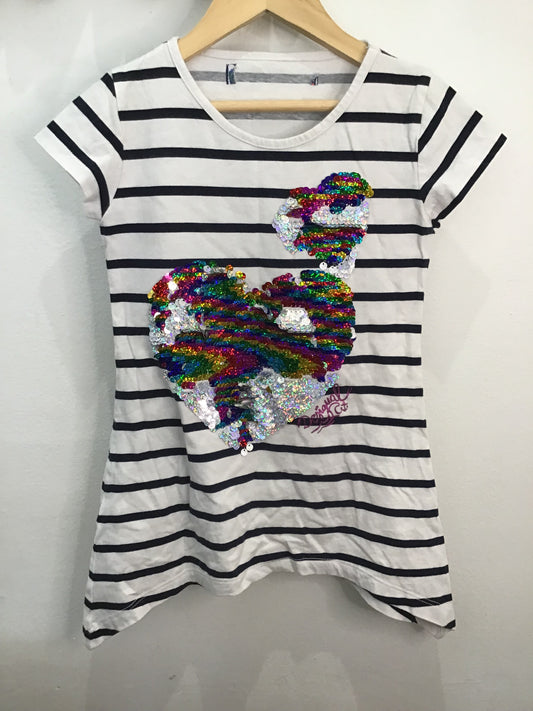 Desigual sequin heart dress 4y