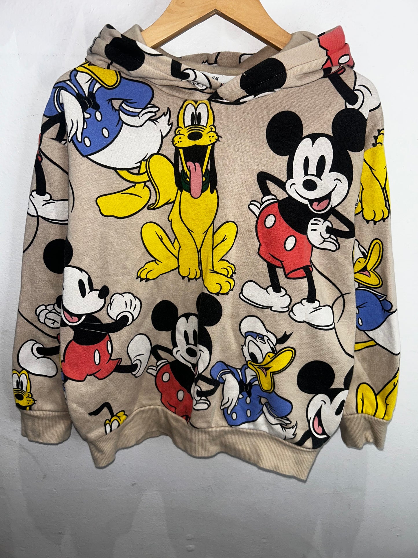 Beige Mickey and friends hoodie 6-8y