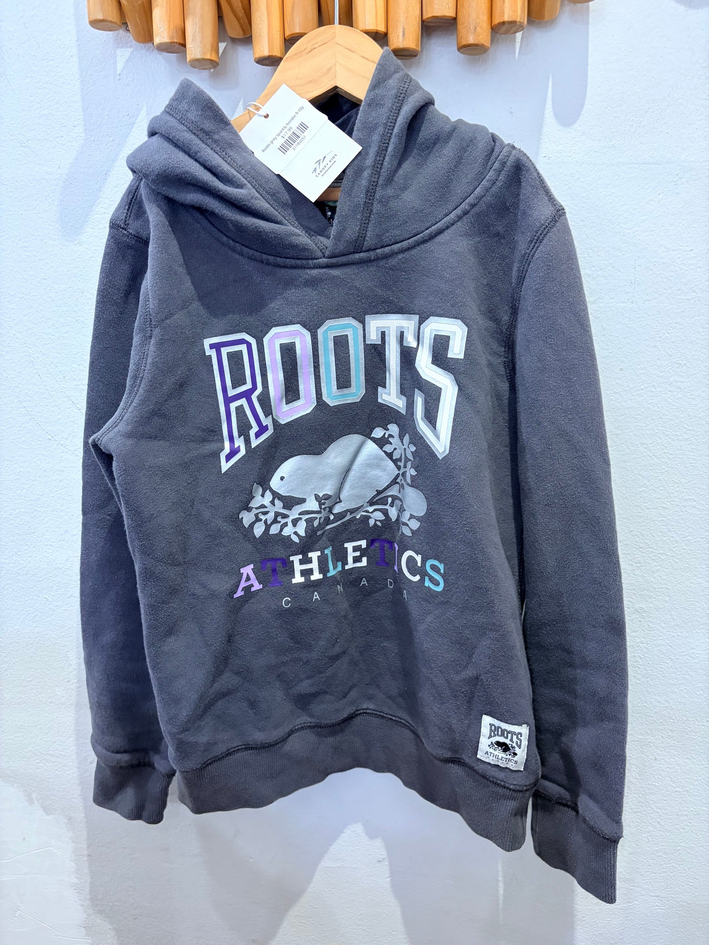 Roots grey sparkly hoodie 9-10y