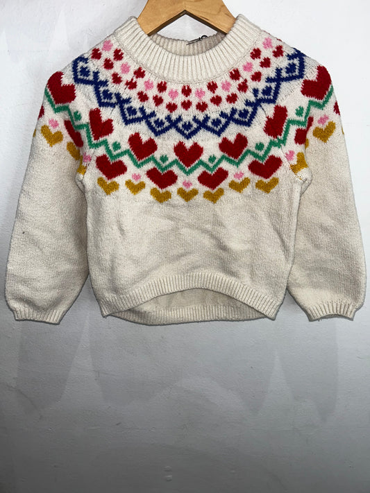 Winter print mockneck sweater 4y