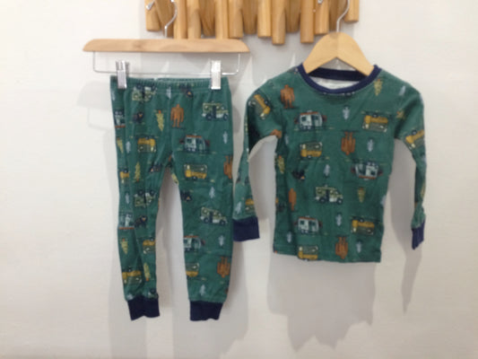 Green camping pyjamas 2y