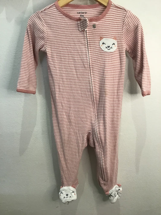 Sleeper pink stripe ribbed 6m
