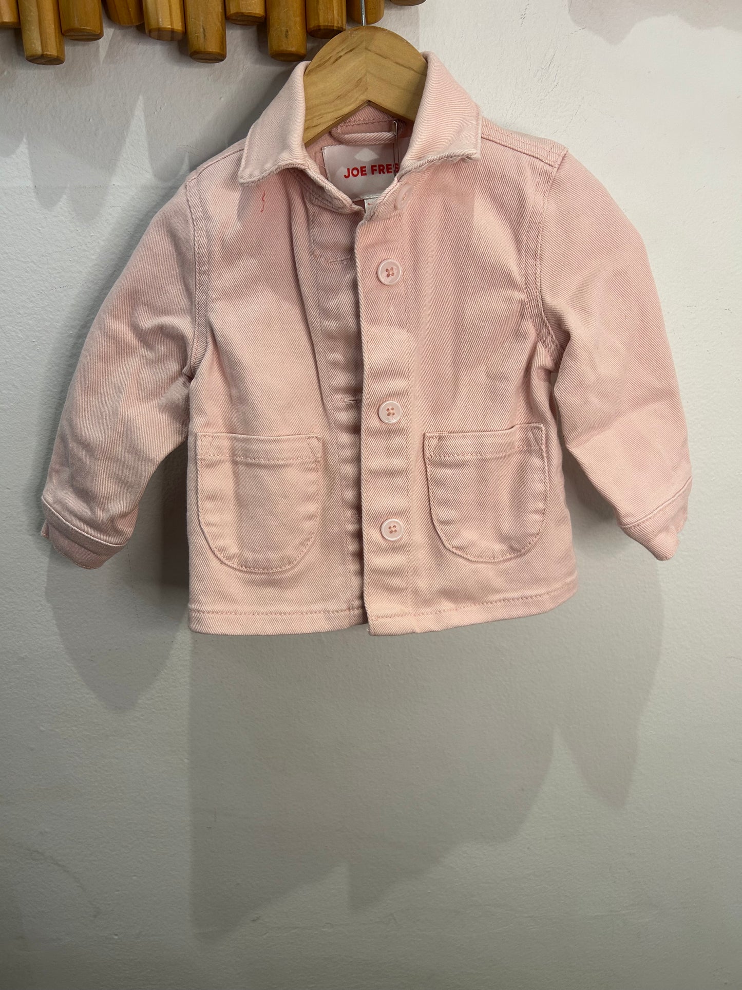 Pink denim jacket 12-18m