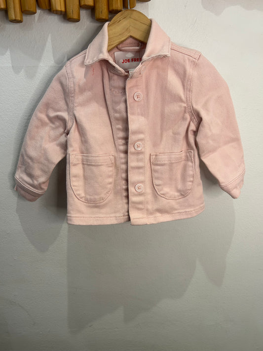 Pink denim jacket 12-18m