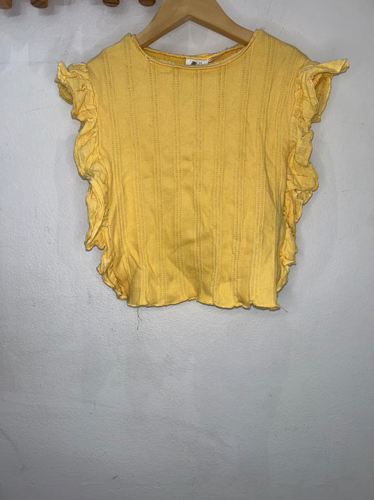 Yellow textured tee 2-3y