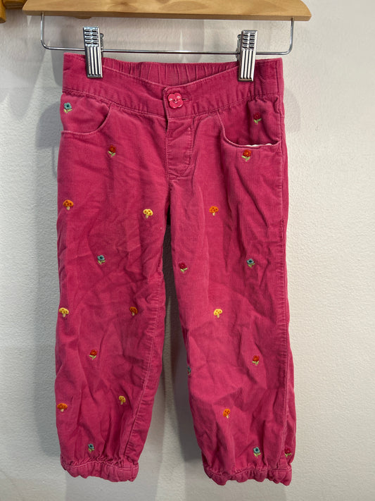 Pink cord embroidery pants 3y