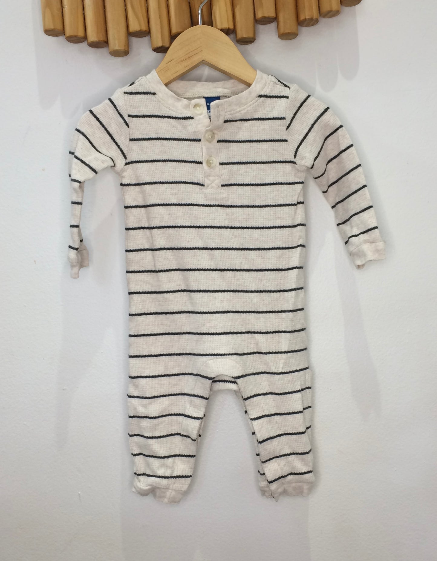 Stripe waffle romper 6-12m