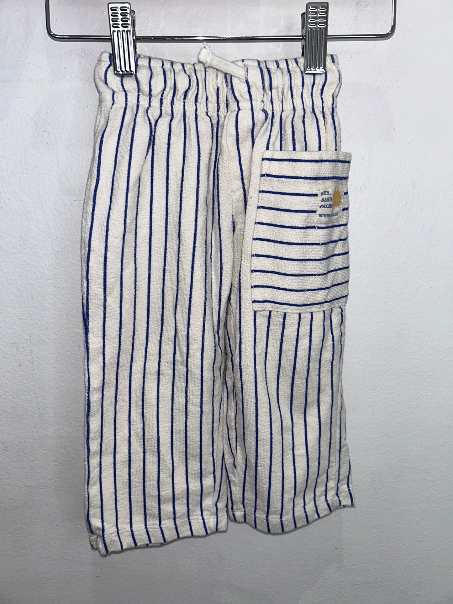 Blue vertical stripes pants 2y