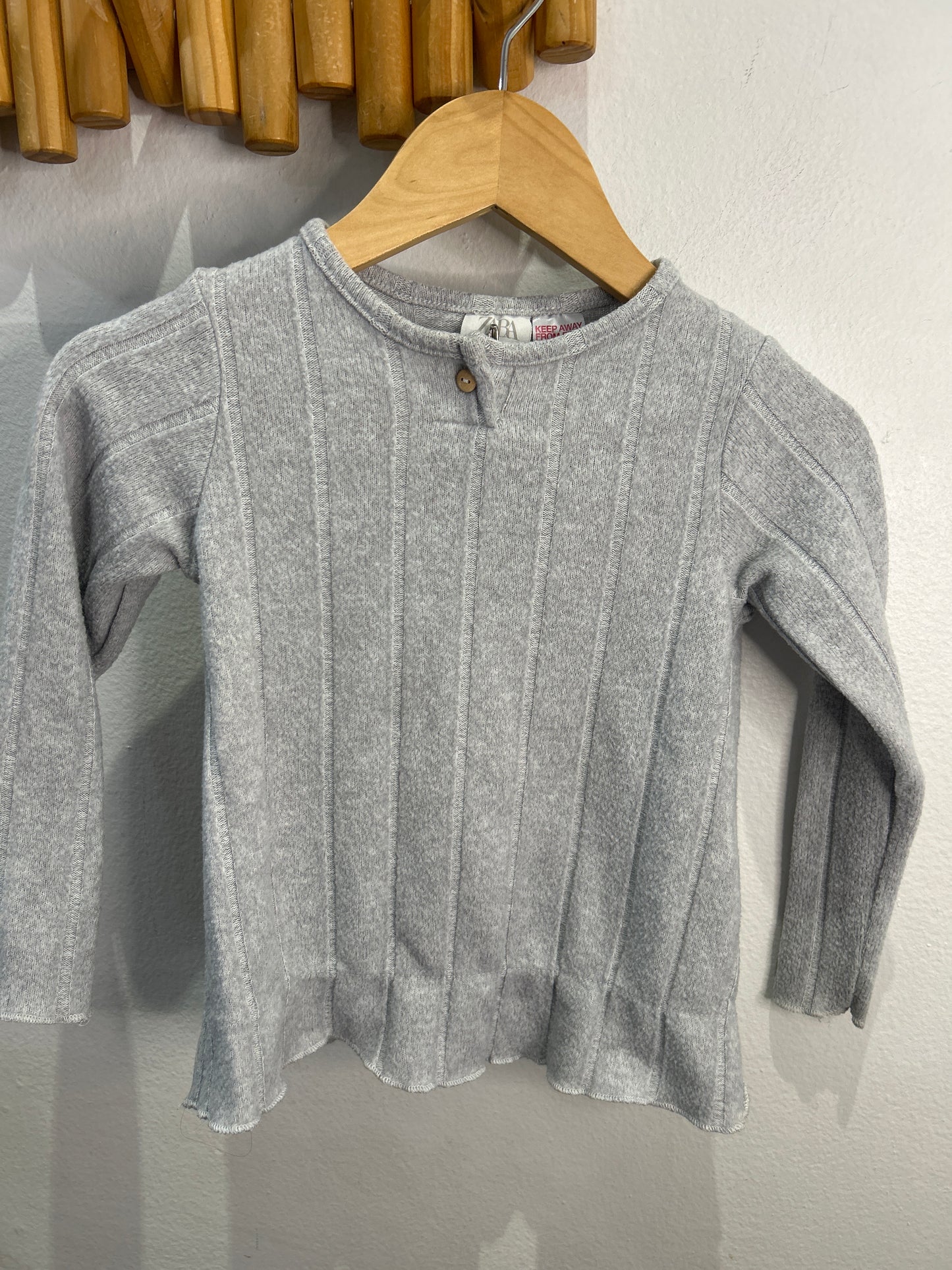 Grey henley sweater 2-3y