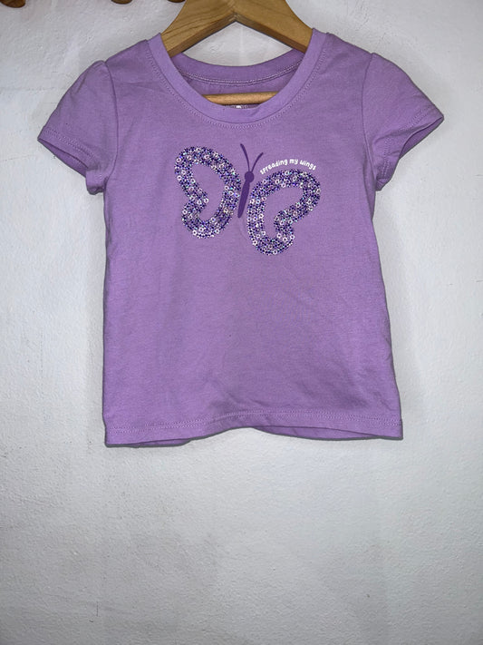 Butterfly purple tee 2y