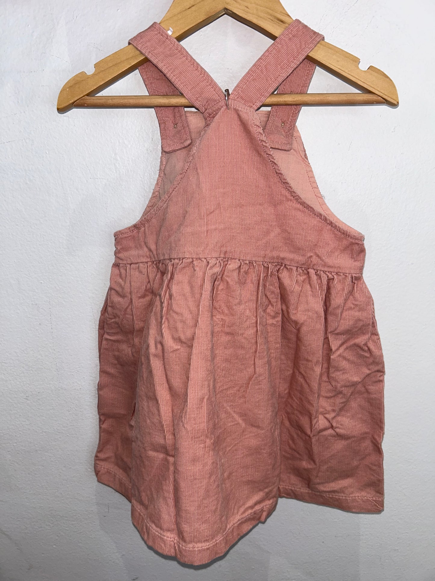 Pink corduroy skirt romper 18-24m