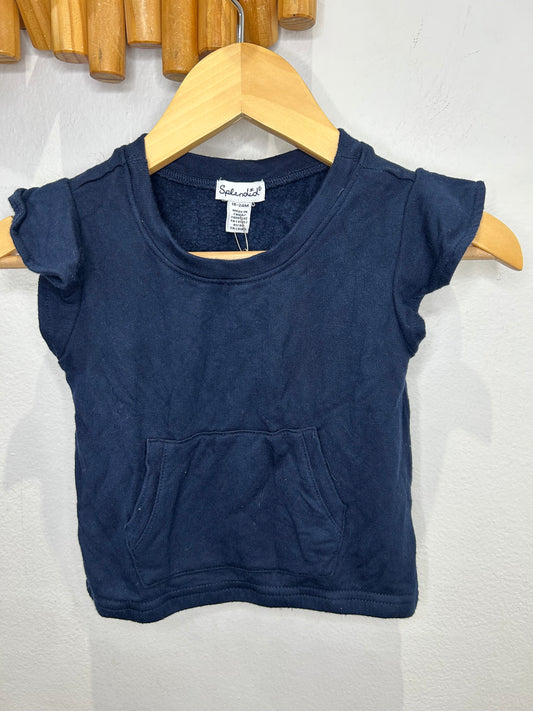 Navy kangaroo pocket tee 18-24m