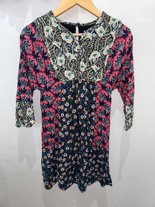 Multi-coloured floral dress 7y