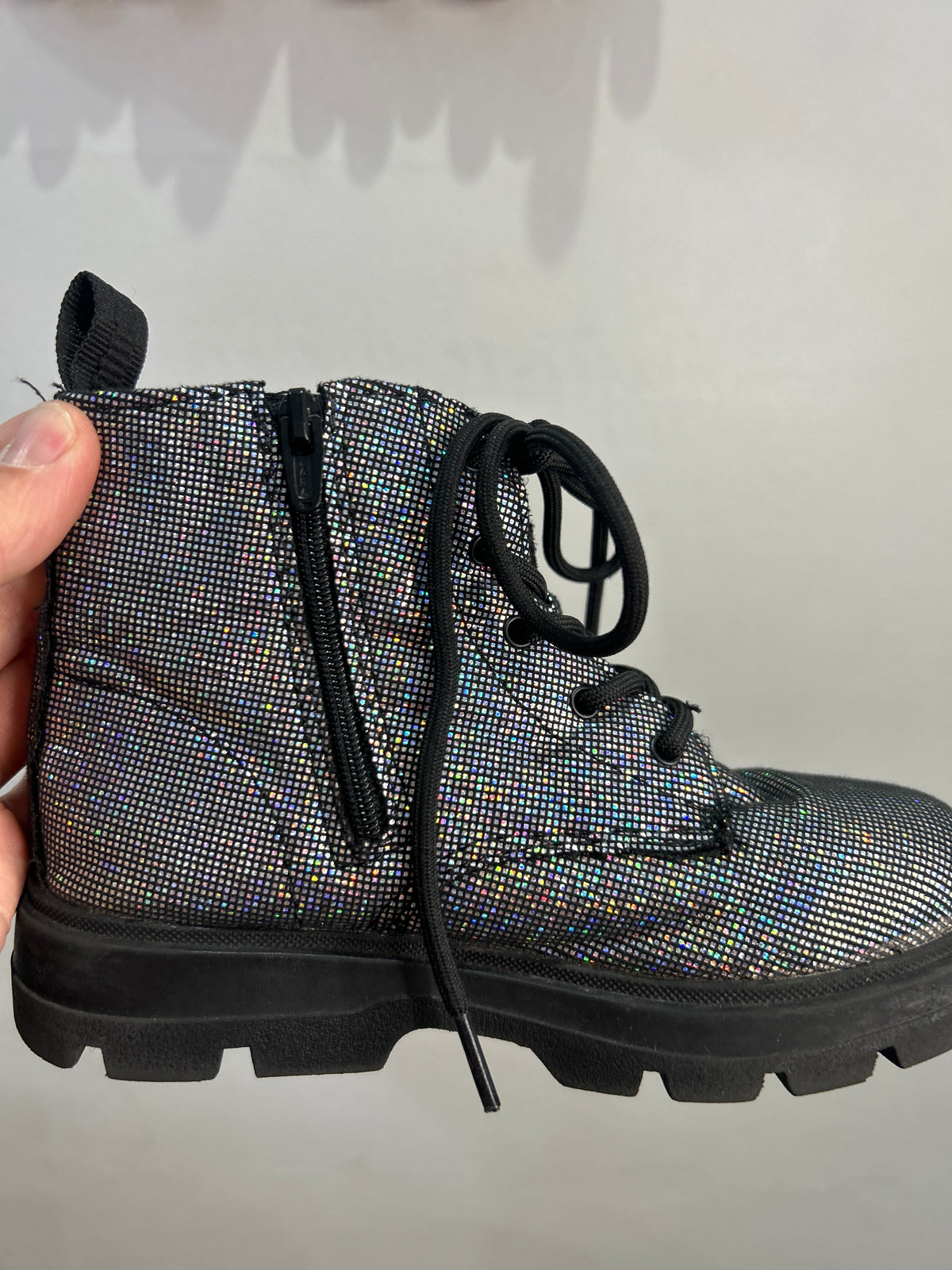 C10 sparkly combat boots