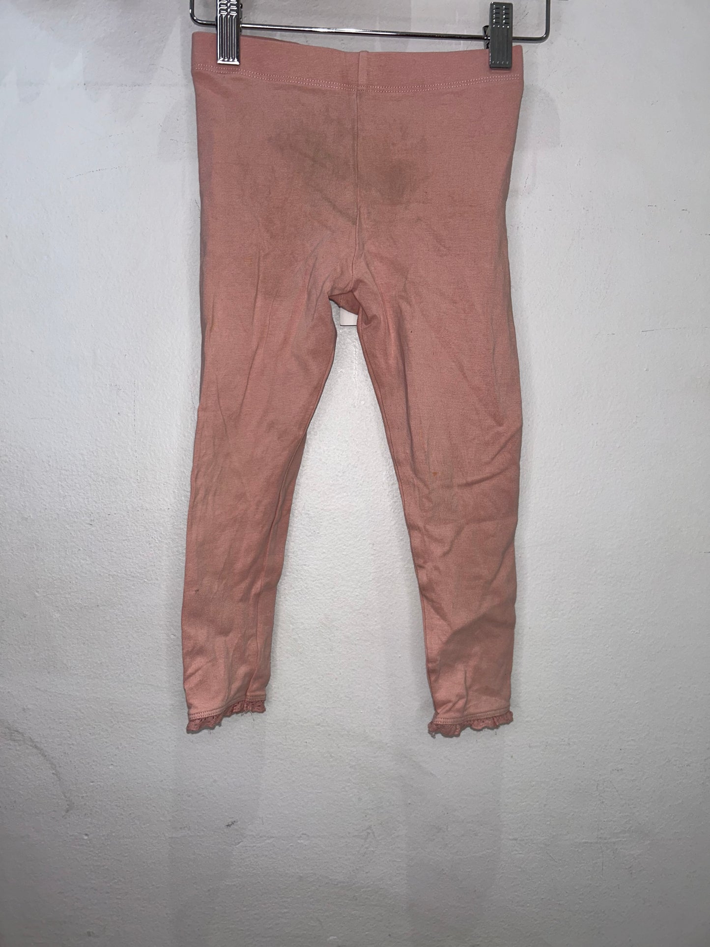 Pink leggings lace bottom 4-5y