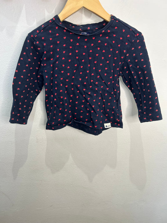 Hearts navy longsleeve 2y