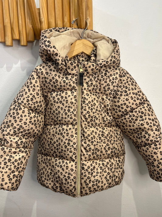 Leopard light weight puffer jacket 3-4y