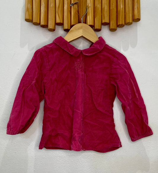 Pink collared corduroy blouse 18-24m