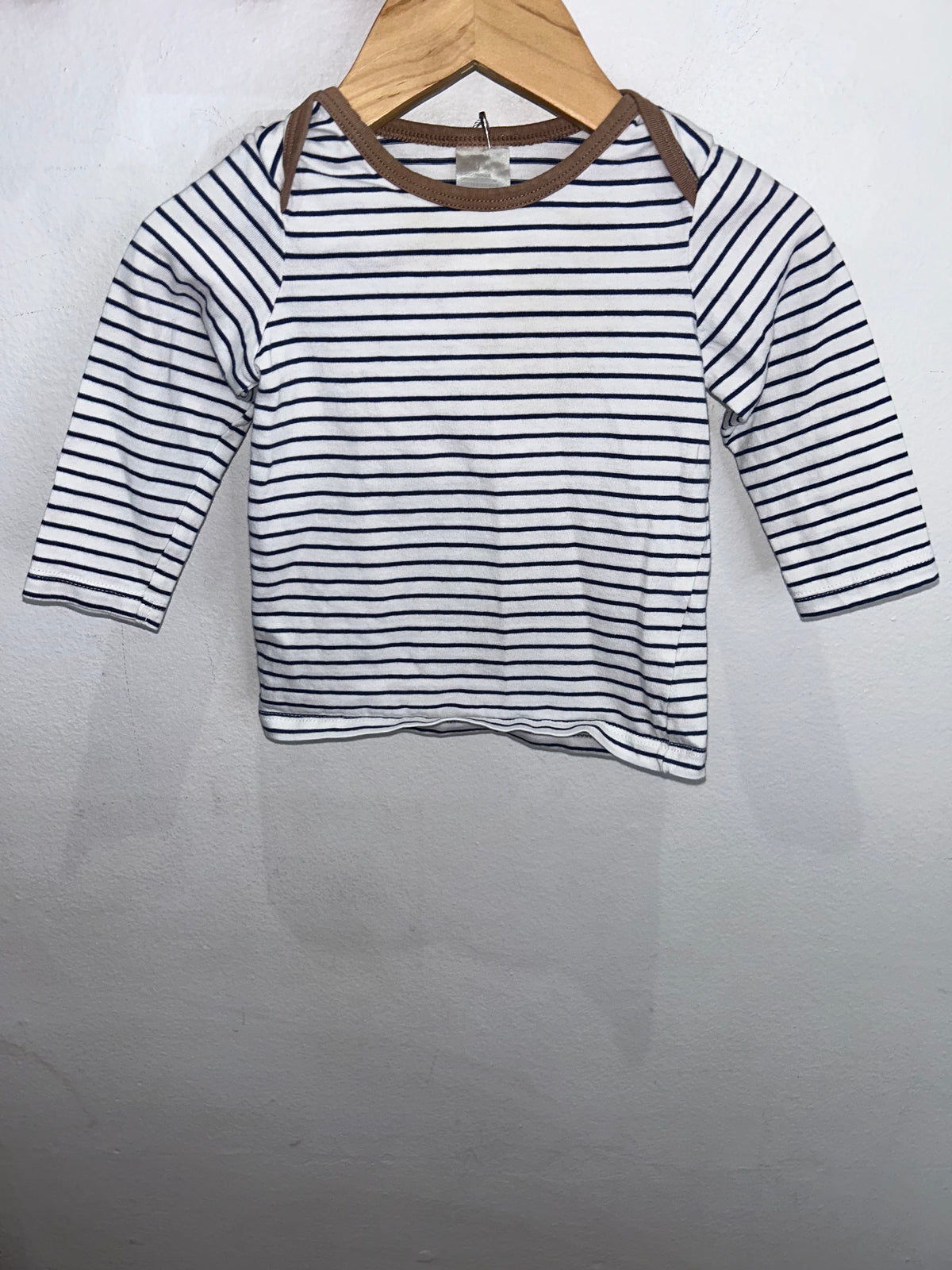Brown detail long sleeve tee 4-6m