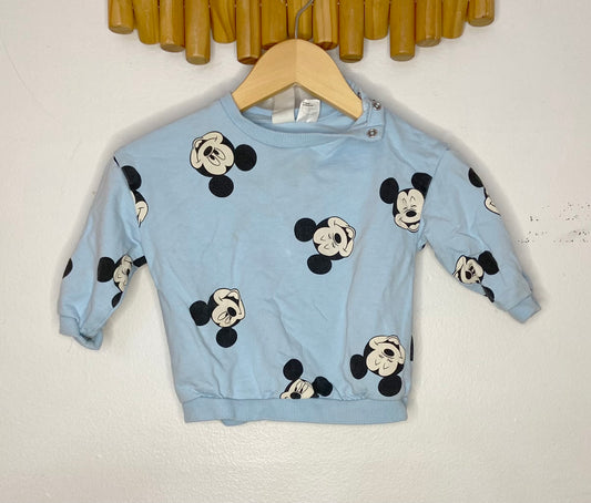 Blue mickey pullover 9-12m*