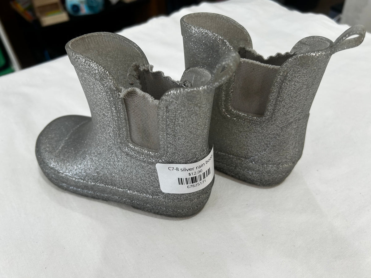 C7-8 silver rain boots