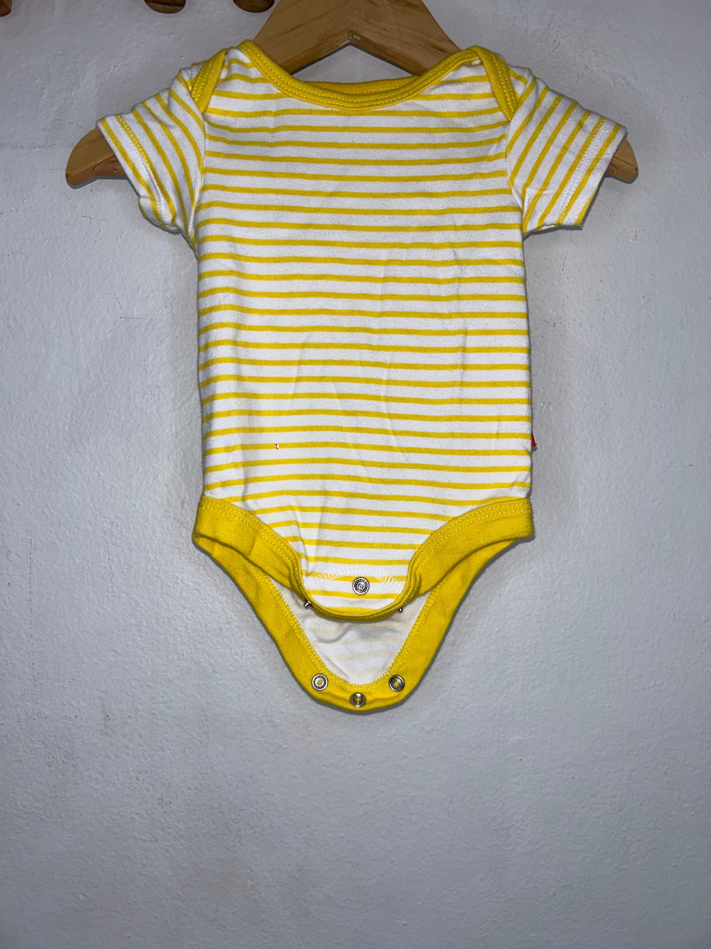 Yellow striped onesie 3m