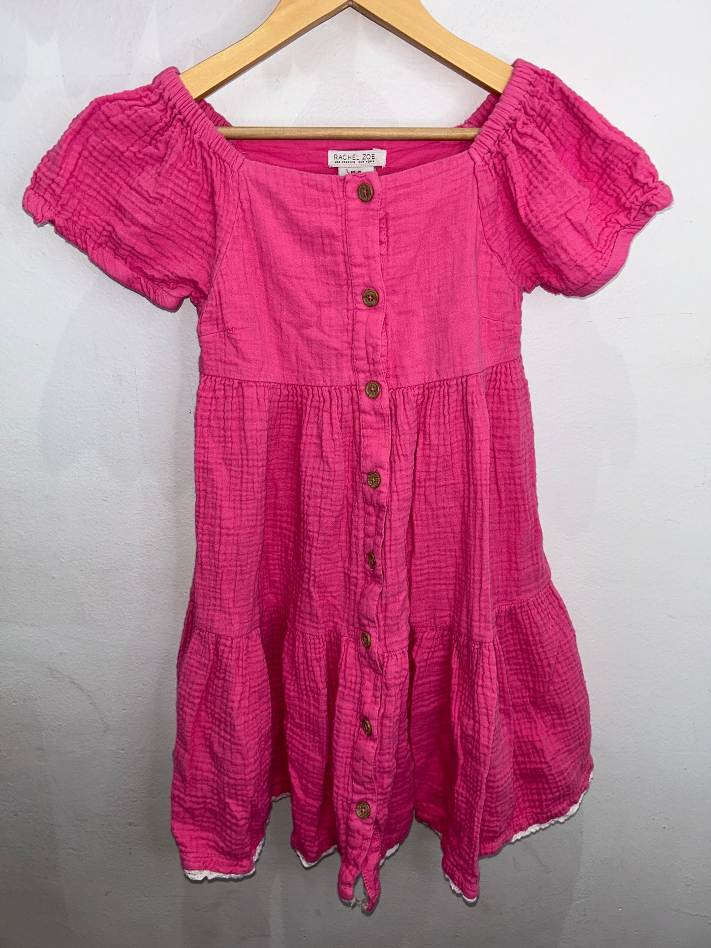 Hot pink textured dress 10y