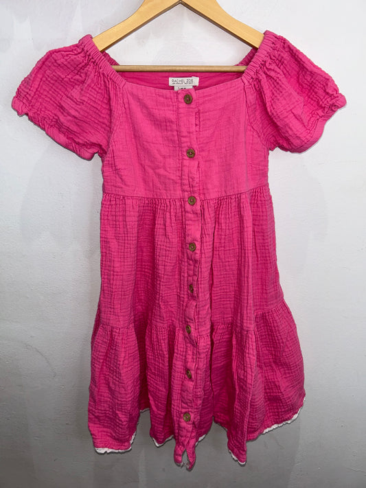 Hot pink textured dress 10y
