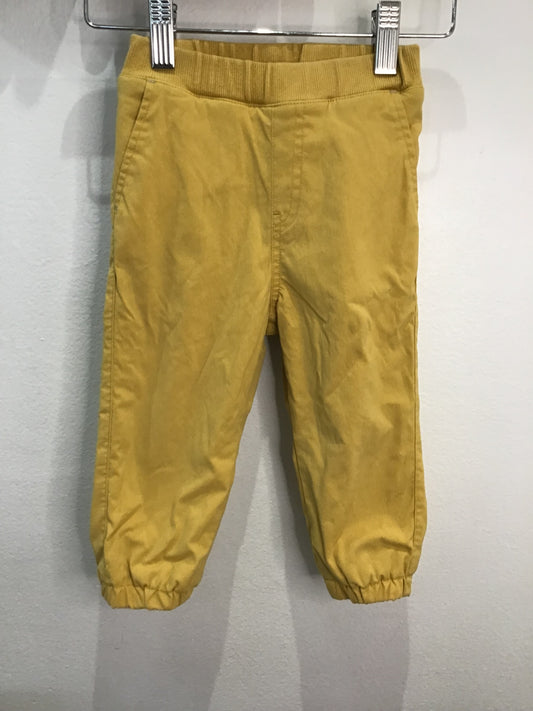 Pants fleece lined yellow 12-18m