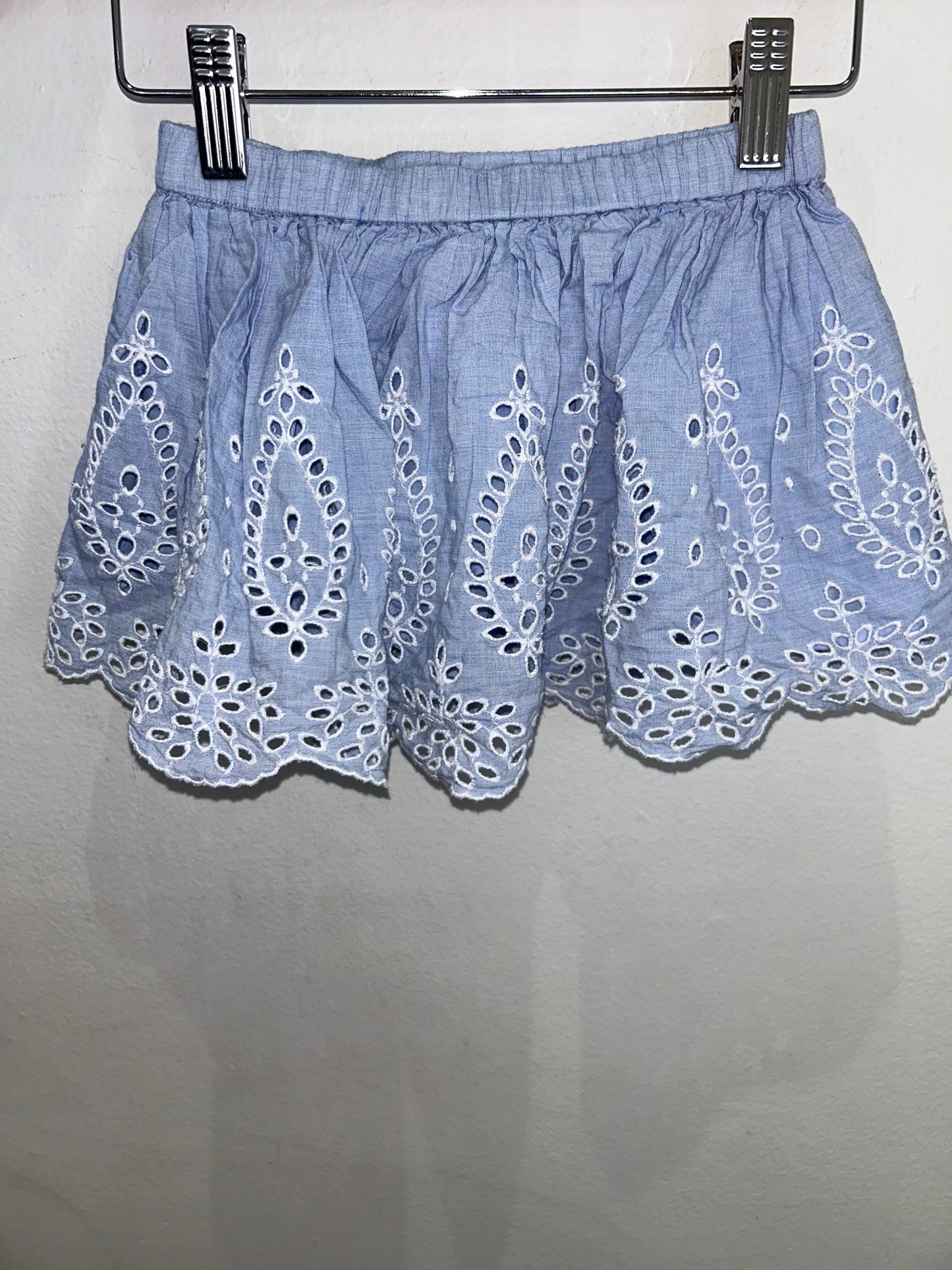 Blue eyelet skirt set 4-5y