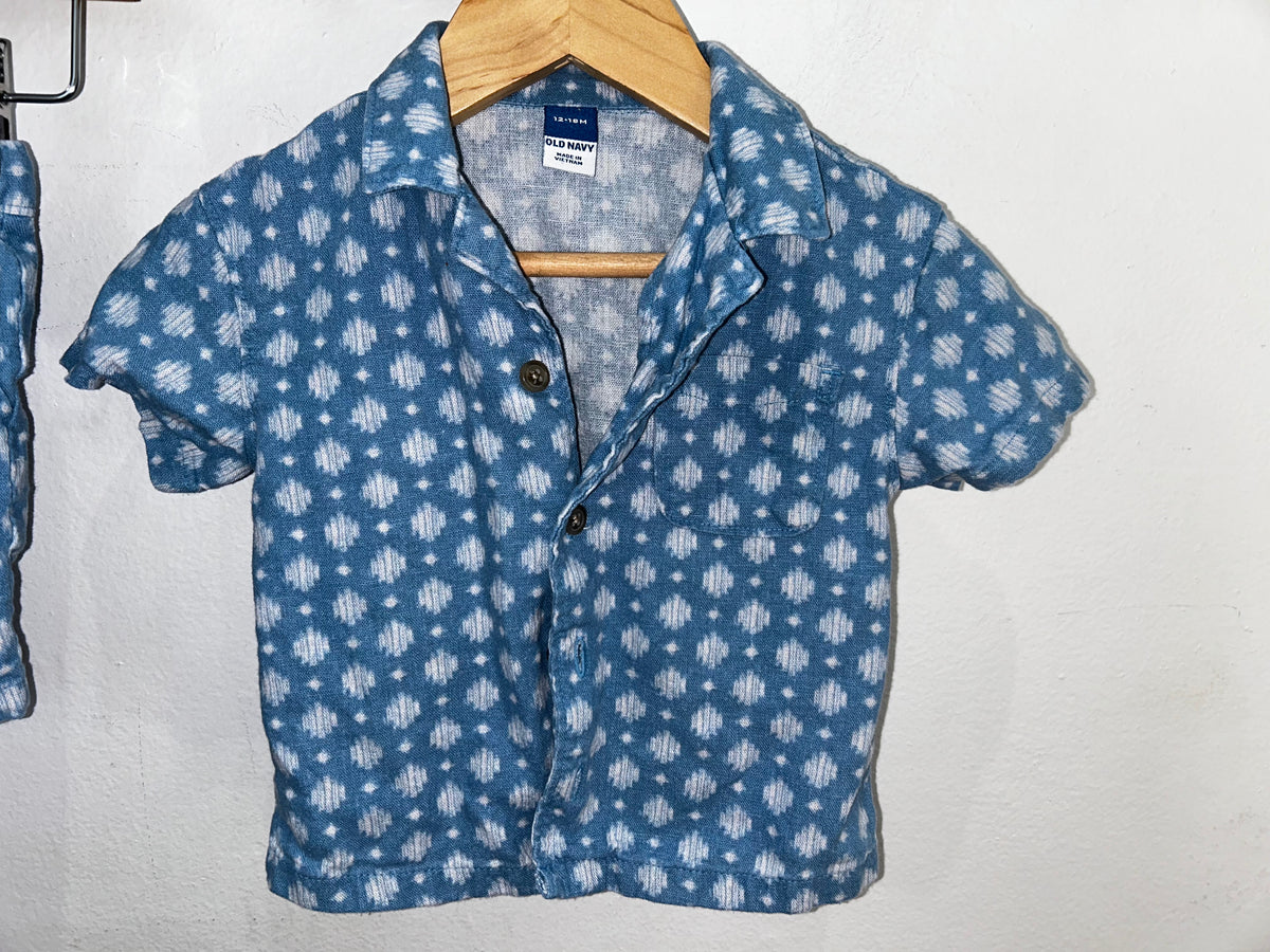Blue batik set 12-18m