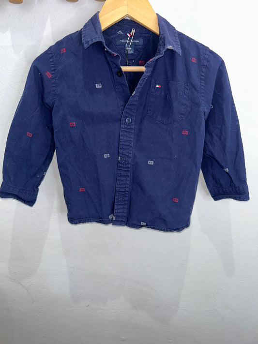Navy print shirt 24m