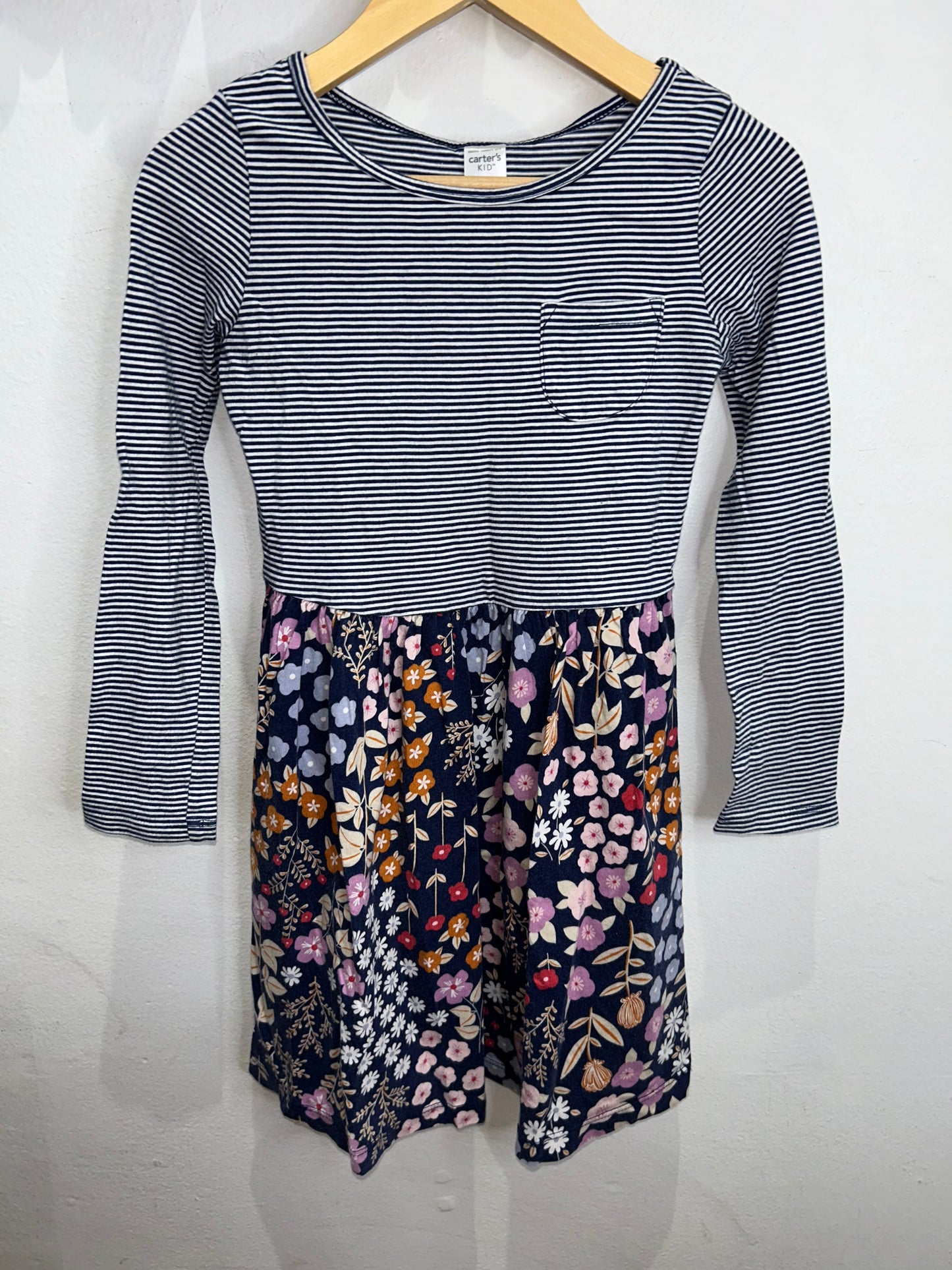 Stripes and flowers dress 7y
