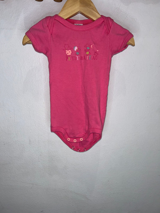 Dancing Bear Onesie Pink 12m