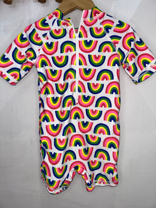 Bright rainbow swimsuit 18-24m