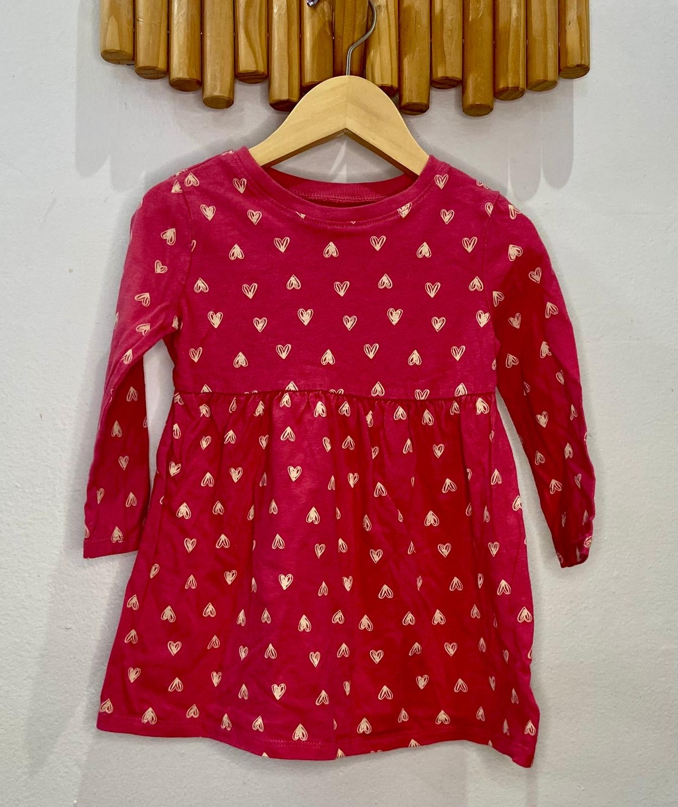 Peach hearts dress 2y