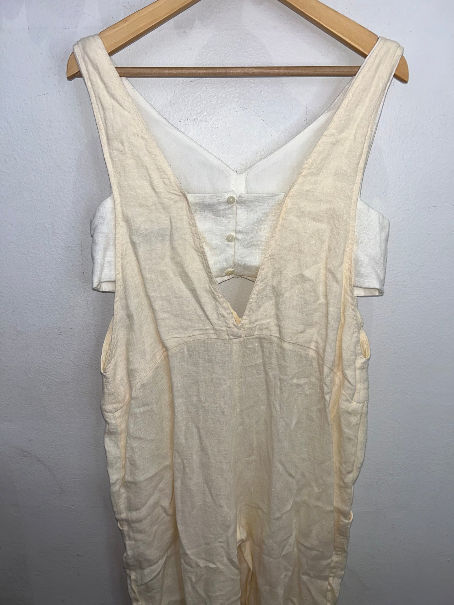 Cream wide leg romper 11-12y NEW