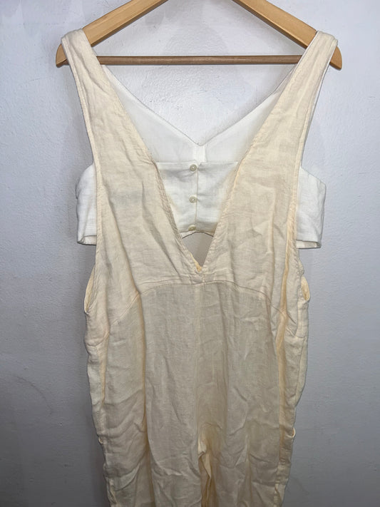 Cream wide leg romper 11-12y NEW