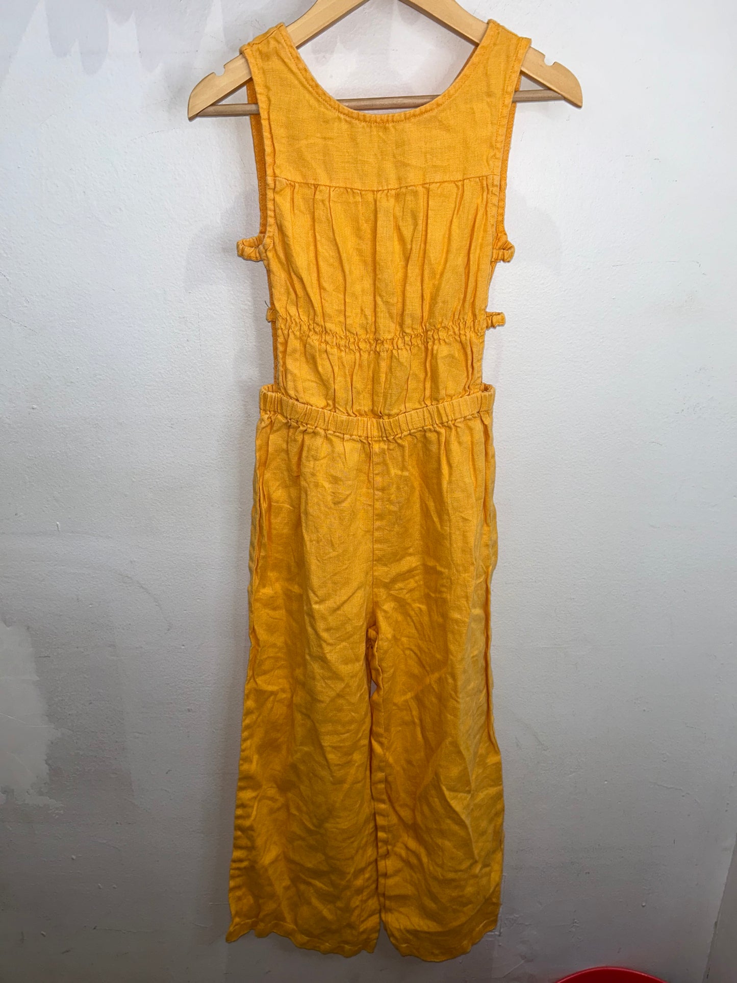 Orange linen romper 10y