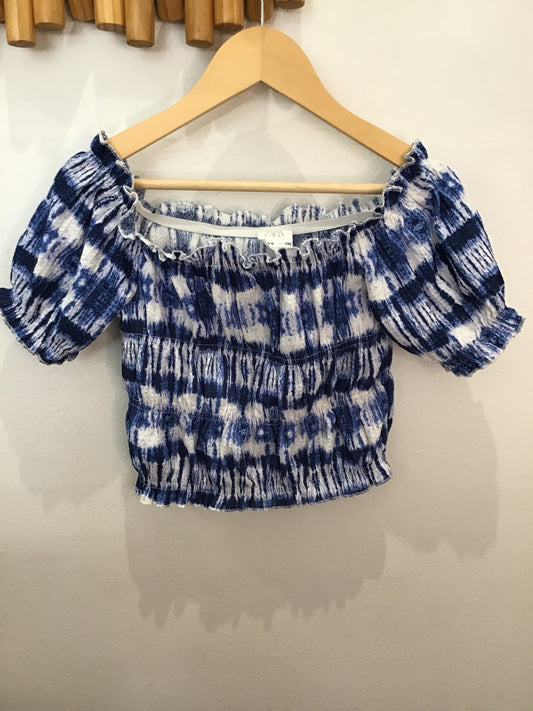 Blouse blue print boho 8-9y