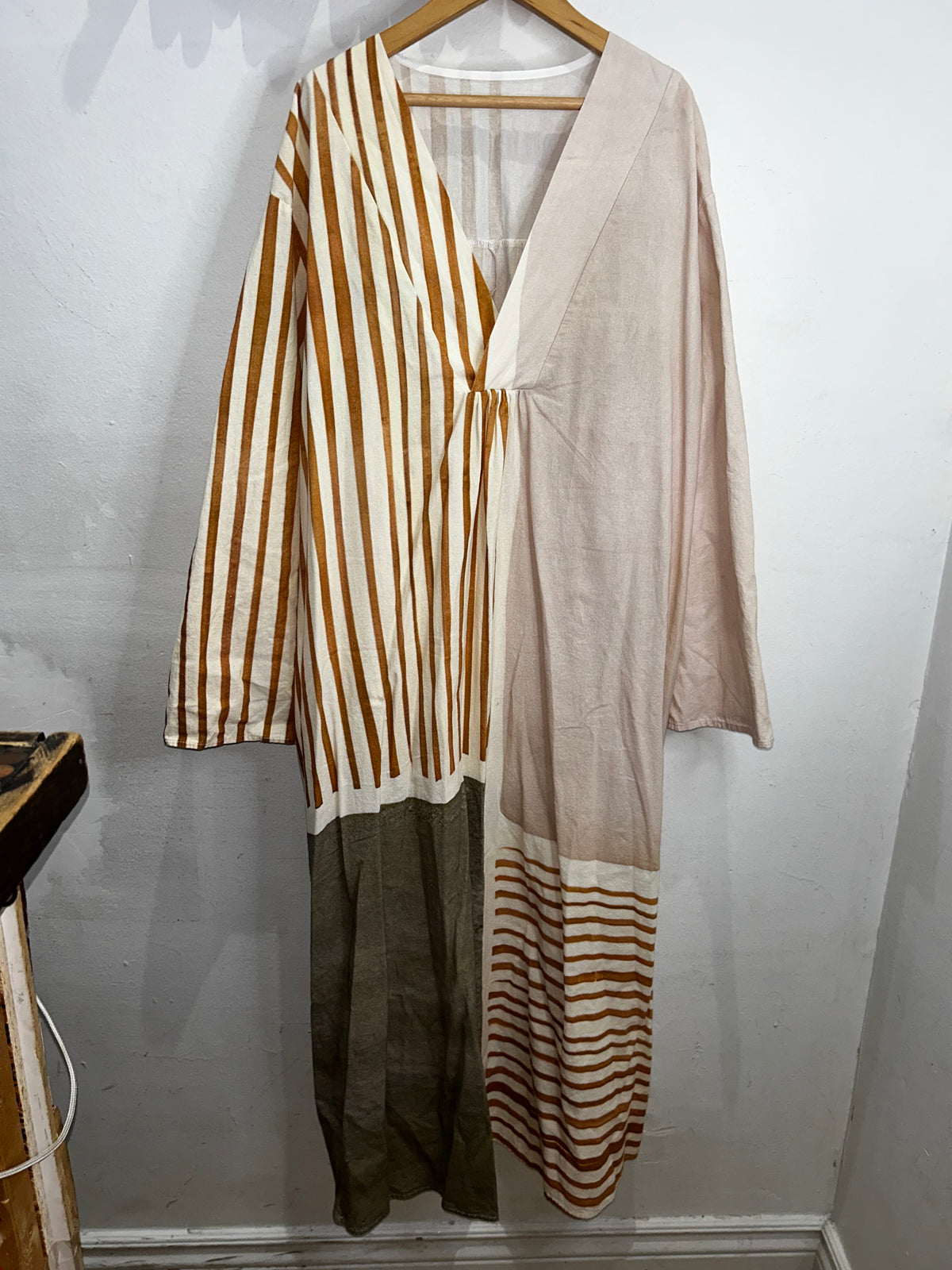 Stripes and colour block midi dress- adult L