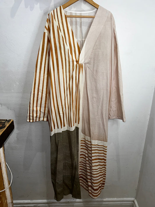 Stripes and colour block midi dress- adult L